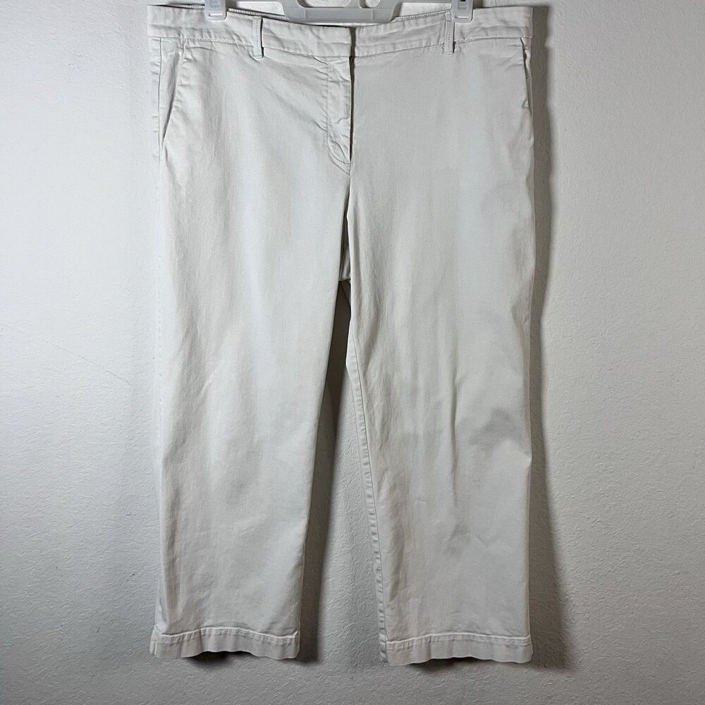 Ann Taylor Devin Fit Cream Ivory Dress Pant Summer Resort Trouser Women Size 14